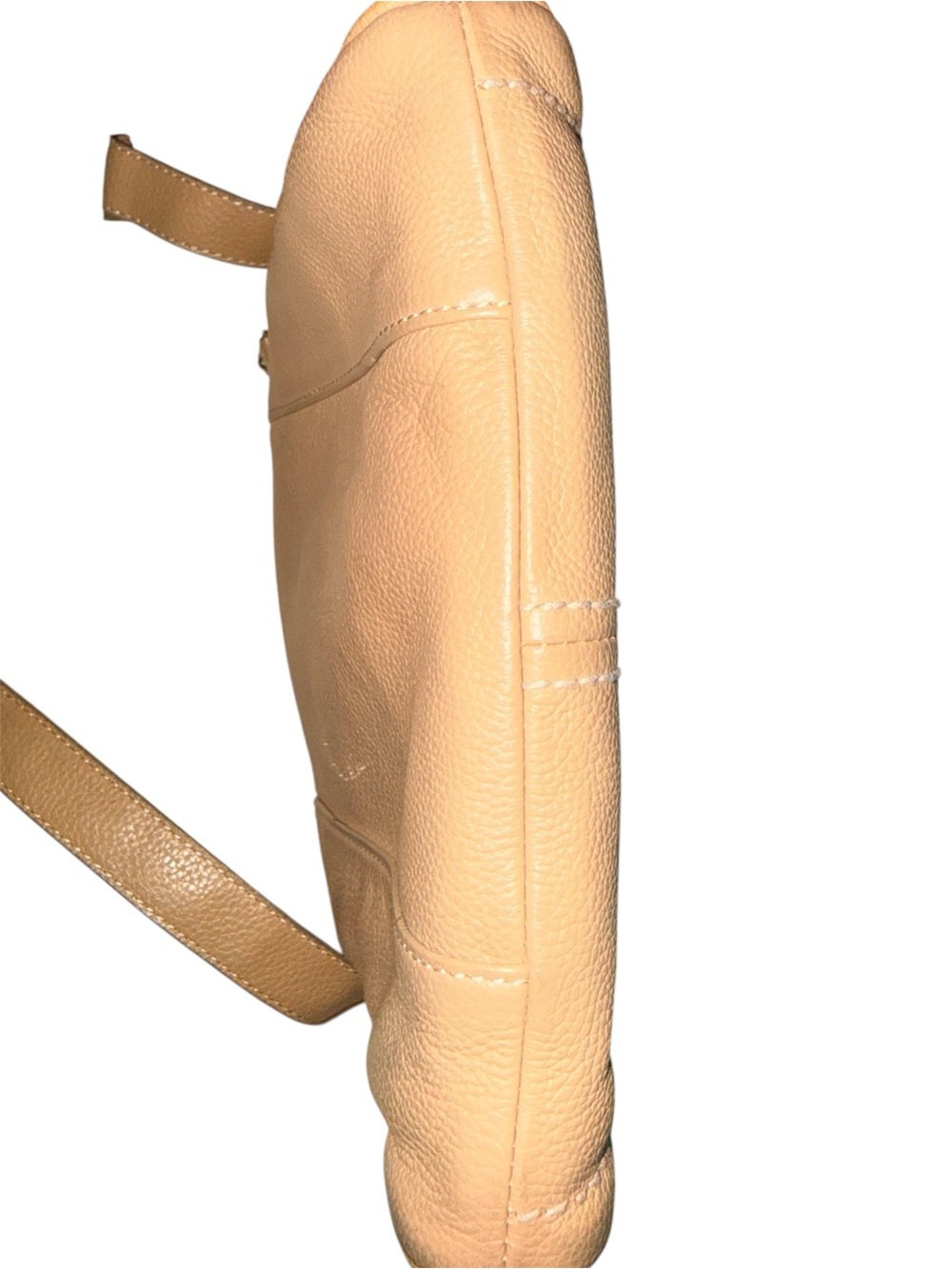 Vintage Tignanello Camel Tan Leather Crossbody Carry-all Shoulder tote Bag - Picture 3 of 8